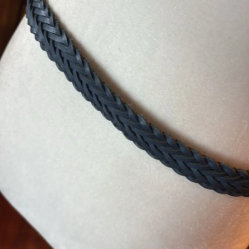 Vintage Capezio Braided Leather Belt (Blue) - M/L